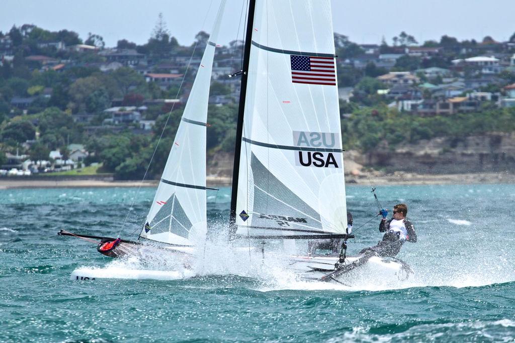 Nacra 17 - Aon Youth Worlds 2016, Torbay, Auckland, New Zealand © Richard Gladwell www.photosport.co.nz